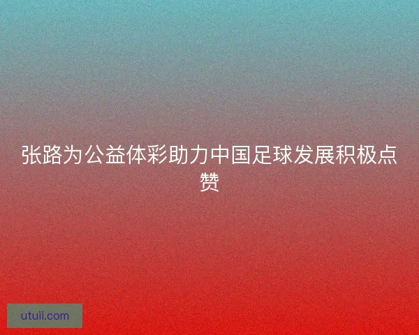 张路为公益体彩助力中国足球发展积极点赞